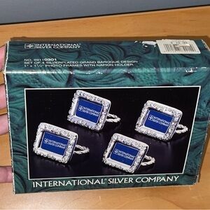 Silver Plated Baroque Photo Frame Napkin Holders